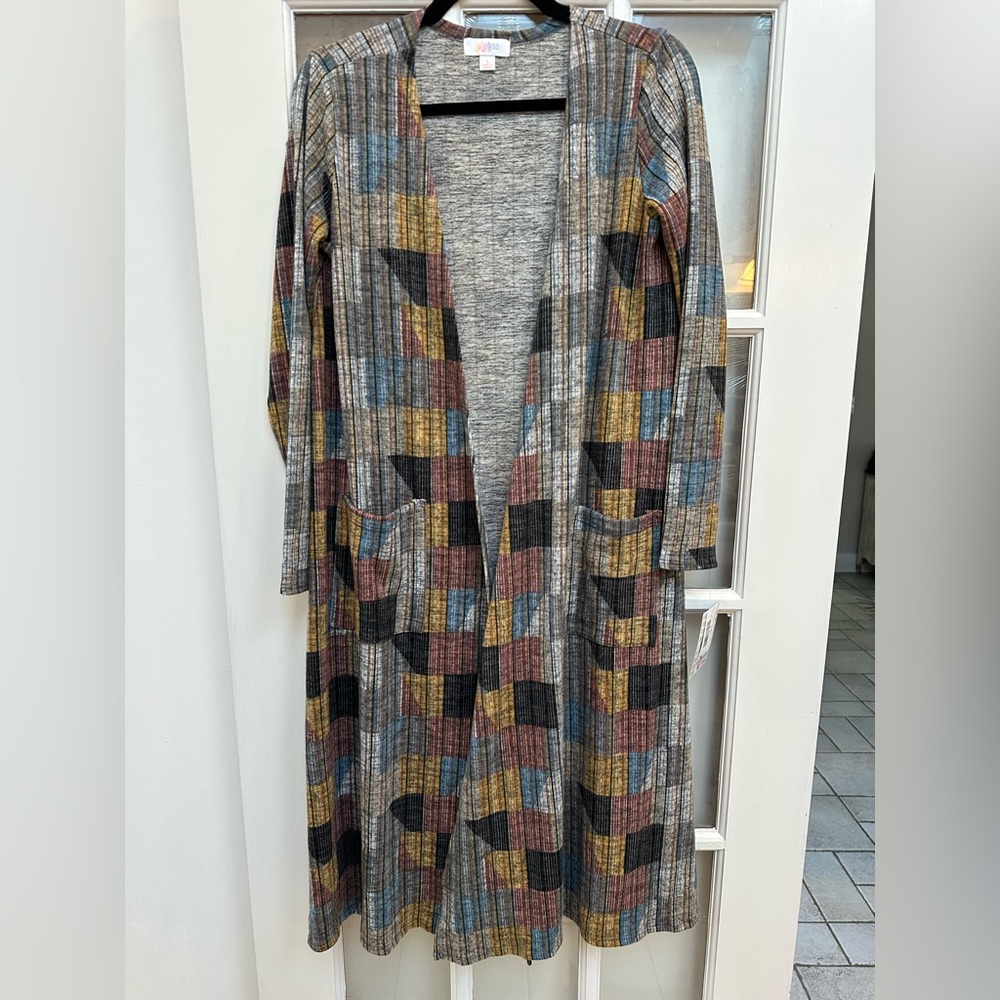 LuLaRoe Sarah Long Duster Knit Cardigan Sweater Grunge Alternative Size S NWT